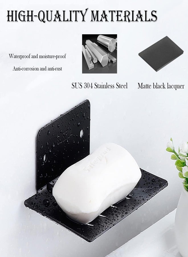 iSTAR Stainless Steel Non-Drill Wall Mount Magic Sticker Self AdhesiveSquare Soap Dish Holder for Bathroom Soap Case for Home (Pack of 1, Black) - Image 5